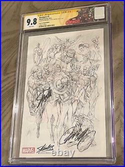 Avengers 1 Variant Cgc Ss 9.8 Signed By Stan Lee J Scott Campbell Retired Label