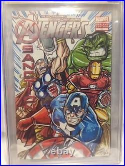 Avengers Origin COLORS SKETCH #1 CGC & Signed by MICHAEL DURON & STAN LEE