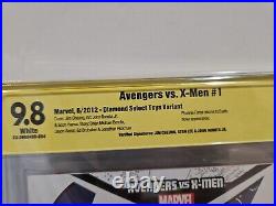 Avengers vs X-Men #1 CBCS 9.8 3x Signed Stan Lee, John Romita JR, Cheung Variant