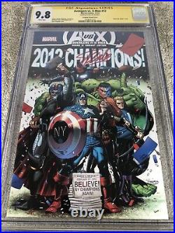 Avengers vs X Men 12 CGC SS 9.8 Stan Lee Stegman NY Giants Variant Cover 12/12