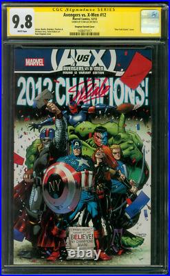 Avengers vs X Men 12 CGC SS 9.8 Stan Lee Stegman NY Giants Variant Cover 12/12