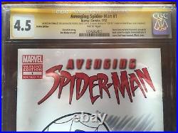 Avenging Spider-Man 1 CGC 4.5 Signed Front & Back Cover By Stan Lee Blank Var