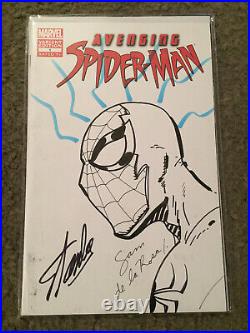 Avenging Spiderman 1 Blank Variant Original Sketch Sam De Rosa Signed Stan Lee