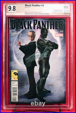 BLACK PANTHER #1 PGX 9.8 NM/MT Near Mint Horn Variant signed STAN LEE +CGC
