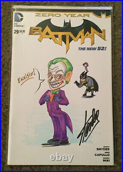Batman 29 Zero Year Blank Variant Joker Original Sketch Signed By Stan Lee