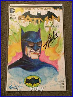 Batman 29 Zero Year Blank Variant Original Sketch Kealy Racca Signed By Stan Lee