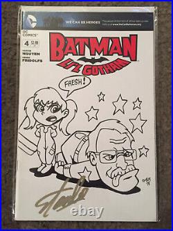 Batman 4 Li'l Gotham Blank Variant Sketch Drawn By Omvb Signed By Stan Lee