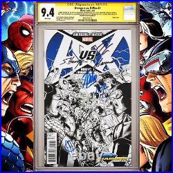 CGC 9.4 SS Avengers vs. X-Men #1 Variant signed Lee, Aaron, Hickman, Fraction +4