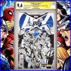 CGC 9.6 SS Avengers vs. X-Men #1 Variant signed Lee, Aaron, Hickman, Fraction +4