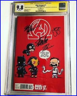 CGC 9.8 SS New Avengers #1 Variant signed by Stan Lee, Hickman, Young & Epting