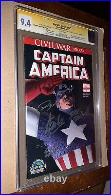 CGC SS 9.4 Captain America #25 Death Var Signed Stan Lee Cassidy Epting cracked