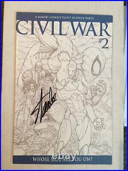 CIVIL War 2 Michael Turner Sketch Variant 175 Signed By Stan Lee