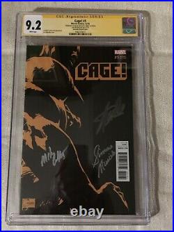 Cage! #1 SS CGC 9.2 Signed By Stan Lee Mike Colter S Missick Joe Quesada Variant