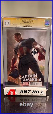 Captain America #1 (2013) CGC SS 9.8 Signed by Chris Evans and Stan Lee