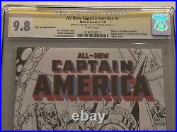 Captain America 1 CGC 2XSS 9.8 Stan Lee J. Scott Campbell Sketch Variant Signed