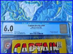 Captain America #101 Signed by Sebastian Stan CGC 6.0 May 1968 Marvel
