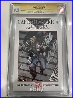 Captain America 25 CGC 9.2 Signed Stan Lee Sketch Allan Bellman Death Of Cap