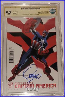 Captain America Steve Rogers #1 Signed Steranko 2nd Print Variant CBCS 9.0 CGC