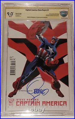 Captain America Steve Rogers #1 Signed Steranko 2nd Print Variant CBCS 9.0 CGC