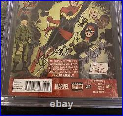 Captain Marvel #10 CGC 9.4 6X SS Stan Lee Conway Signed Ms Marvel 1 Homage