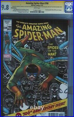 Cgc Ss 9.8 Amazing Spider-man #700 Signed By Stan Lee & 5 More 3rd Print Variant