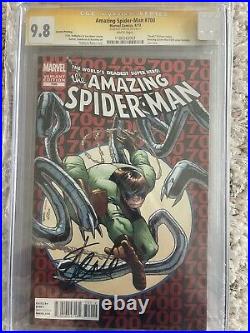 Cgc Ss 9.8 Amazing Spider-man #700 Signed By Stan Lee Ramos 2nd Print Variant