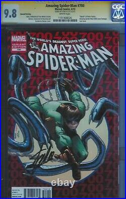 Cgc Ss 9.8 Amazing Spider-man #700 Signed By Stan Lee Ramos 2nd Print Variant