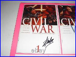 Civil War 1-7 complete set many Turner variant with 3 comics signed by Stan Lee NM