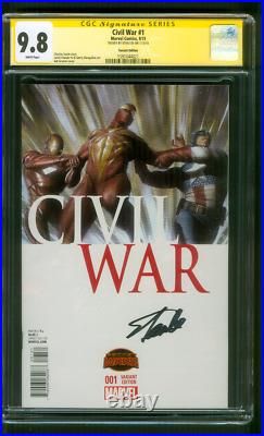 Civil War 1 CGC SS 9.8 Stan Lee Variant Ed Avengers War 9/15