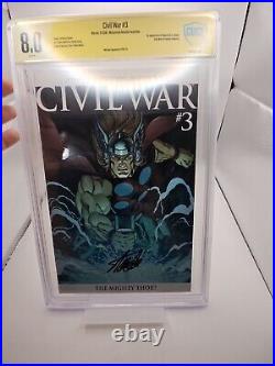 Civil War #3 Retailer variant CBCS VERIFIED 8.0 Signed by Stan Lee FREE SHIP