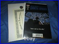 DARTH VADER #1 Signed Comic Stan Lee withCOA Marvel Star Wars VARIANT