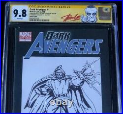 Dark Avengers 1? HERB TRIMPE ORIGINAL SKETCH + STAN LEE SIGNED? CGC 9.8 DR DOOM