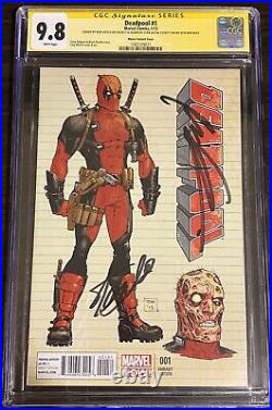 Deadpool 1 Moore Variant 125 SS CGC 9.8 2X Signed Stan Lee On 95th Bday Liefeld