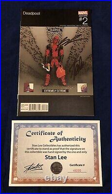 Deadpool #2 Hip Hop 1100 Variant Signed by Stan Lee with COA & Rob Liefeld HOT