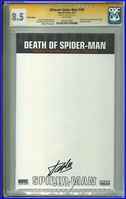 Death of Ultimate Spider-man 160 CGC 8.5 SS blank sketch variant signed Stan Lee