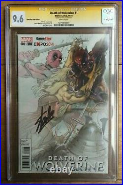 Death of Wolverine #1 Deadpool Gamestop Fade Variant CGC SS 9.6 Signed Stan Lee