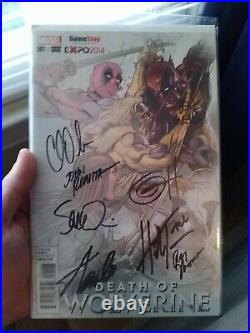 Death of Wolverine #1 Gamestop Fade Horn Variant Signed by Stan Lee & more