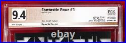 FANTASTIC FOUR #1 1300 Ross Variant PGX 9.4 NM Near Mint Signed STAN LEE + CGC
