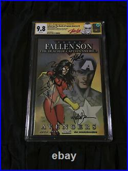 Fallen Son Death of Captain America #2 CGC 9.8 Variant Cover SIGNED STAN LEE +3