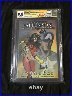 Fallen Son Death of Captain America #2 CGC 9.8 Variant Cover SIGNED STAN LEE +3