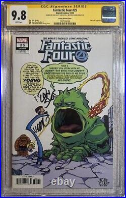 Fantastic Four #25 Young Variant CGC 9.8 Signed by Skottie Young & Dan Slott