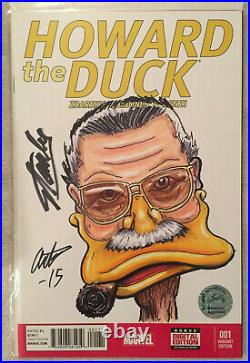 Howard The Duck 1 Blank Variant Original Sketch Arthur Ball Signed By Stan Lee