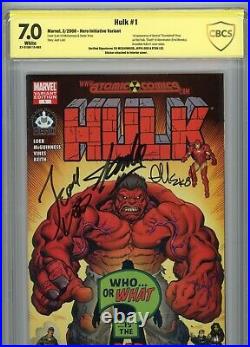 Hulk #1 (2008) 7.0 FN/VF 1st Red Hulk Signed STAN LEE LOEB MCGUINNESS
