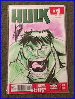 Hulk 1 Blank Variant Original Sketch Signed By Stan Lee