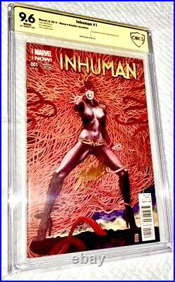 Inhuman #1 9.6 Cbcs Ss Signed Stan Lee Milo Manara 1100 Marvel Variant