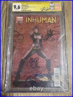 Inhuman #1 CGC 9.6 1st Lash Manara Variant Signed By Stan Lee/McNiven/Soule