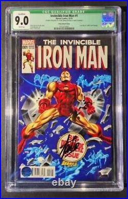 Invincible Iron Man #1 12/15 Cover Homage Stan Lee Signed With COA CGC 9.0
