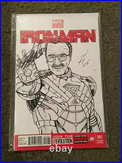 Iron Man 1 Blank Variant Sketch Drawn By Jeremy Clark Signed By Stan Lee