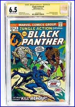 JUNGLE ACTION #6 CGC SS 6.5 Signed ROY THOMAS 1st Solo BLACK PANTHER+KILLMONGER