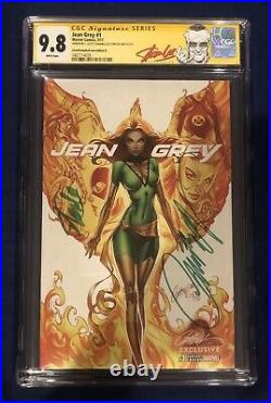 Jean Grey #1 Edition B CGC 9.8 Signed by J. Scott Campbell & Stan Lee RED LABEL
